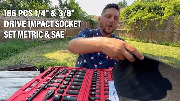 LLNDEI 186 Pieces 1/4 & 3/8 Inch Drive Impact Metric and Standard Full Sockets