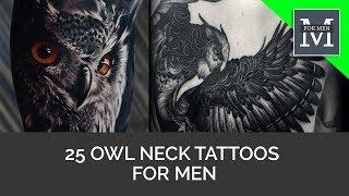 25 Owl Neck Tattoos For Men