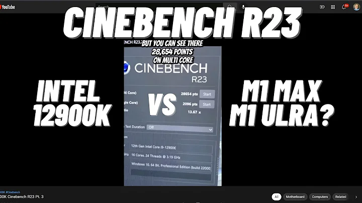 Comparaison Intel 12900K vs Apple M1 : Analyse Cinebench