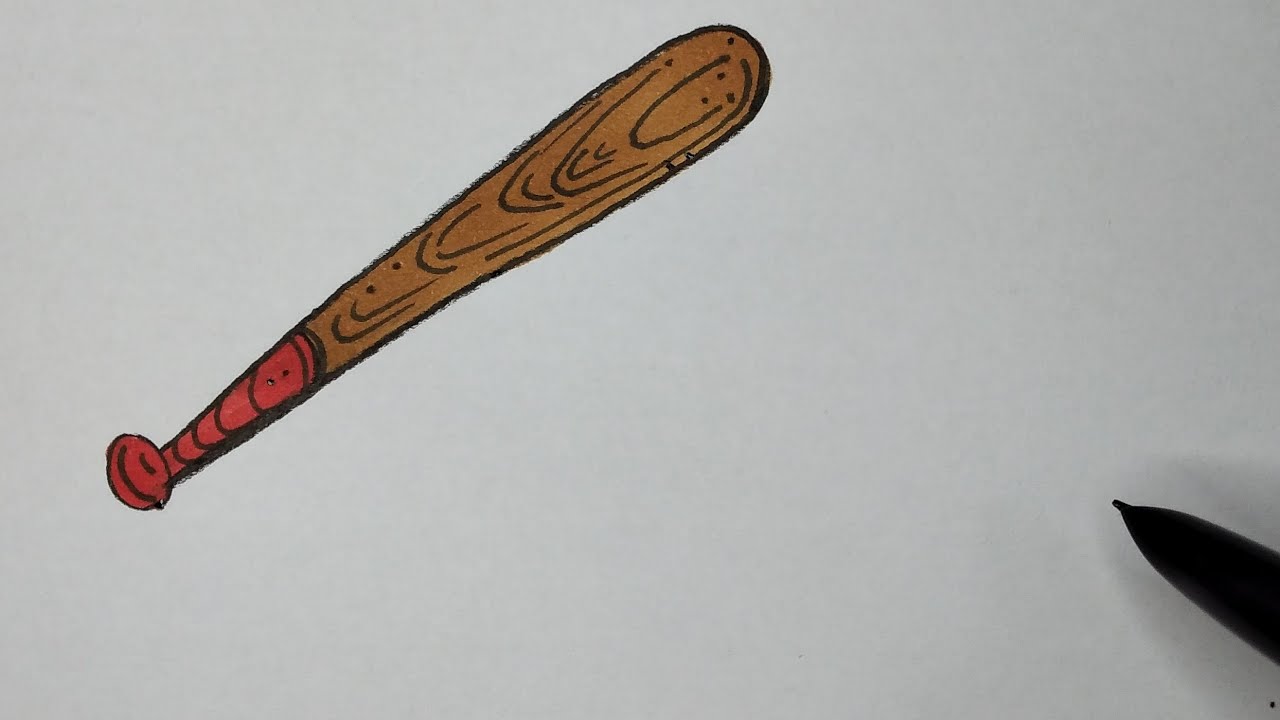 Genuino Mencionar Inmersión Cómo dibujar un bate de béisbol/How to draw a baseball bat - YouTube