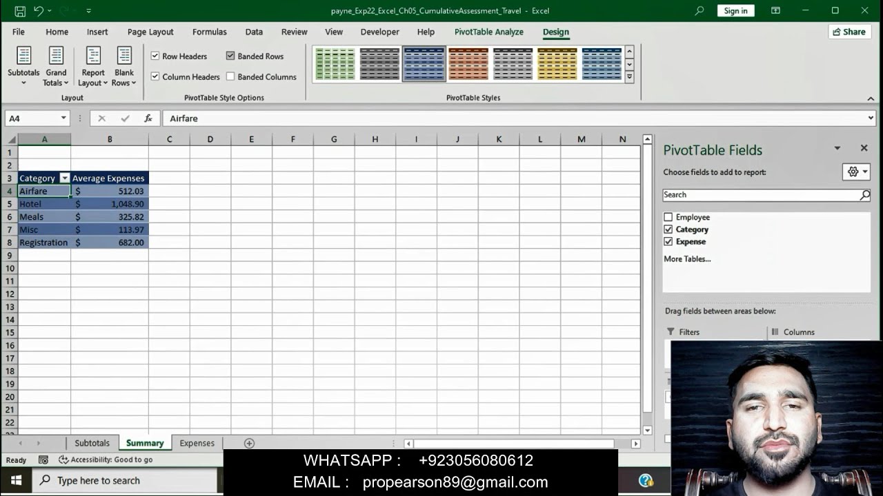 Exp22_Excel_Ch05_CumulativeAssessment_Travel | Exp22 Excel Ch05 Travel/complete all steps