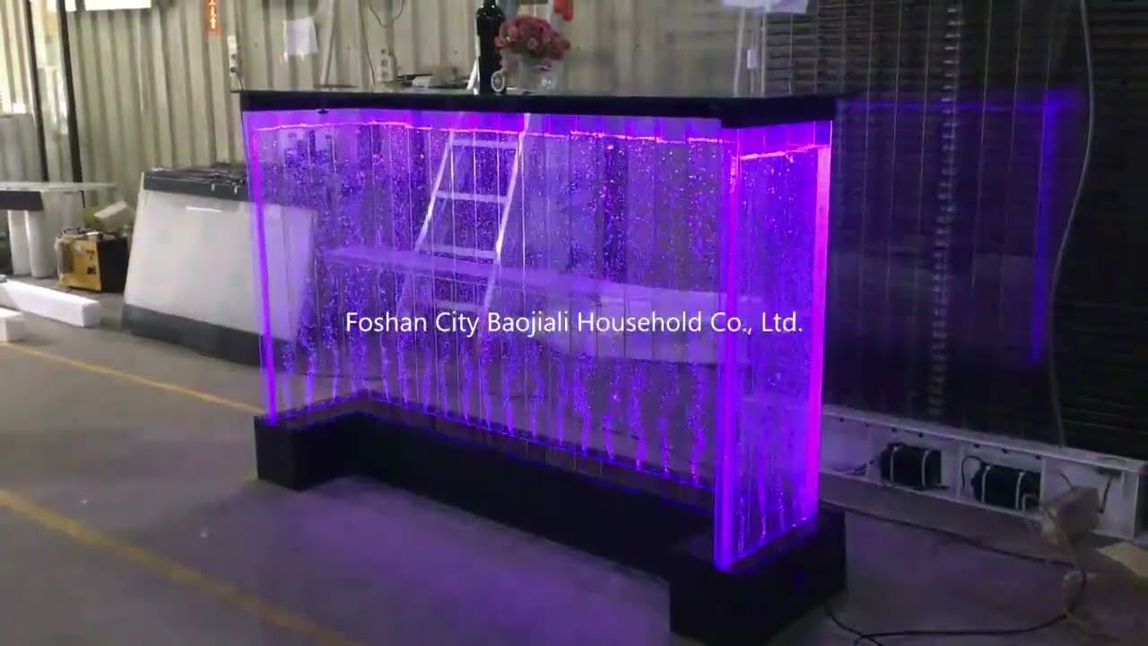 customized fashion led glowing water bubble wall restaurant bar counter design