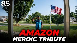 AMAZON DRIVER’S TRIBUTE to the AMERICAN FLAG leaves viewers in TEARS