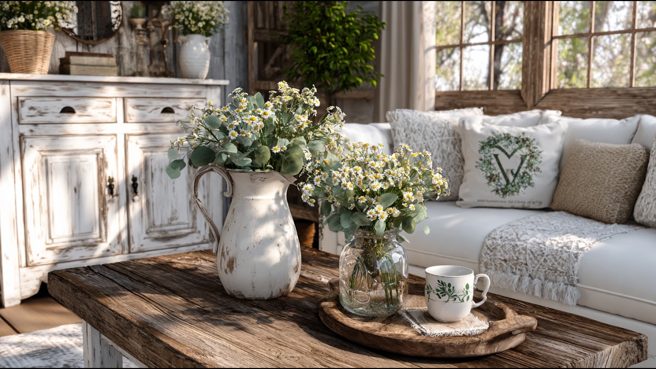 Rustic Farmhouse Spring Decor Ideas with Vintage Texture and Fresh ...