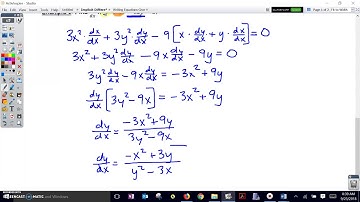 Implicit Differentiation- Examples 1 and 2