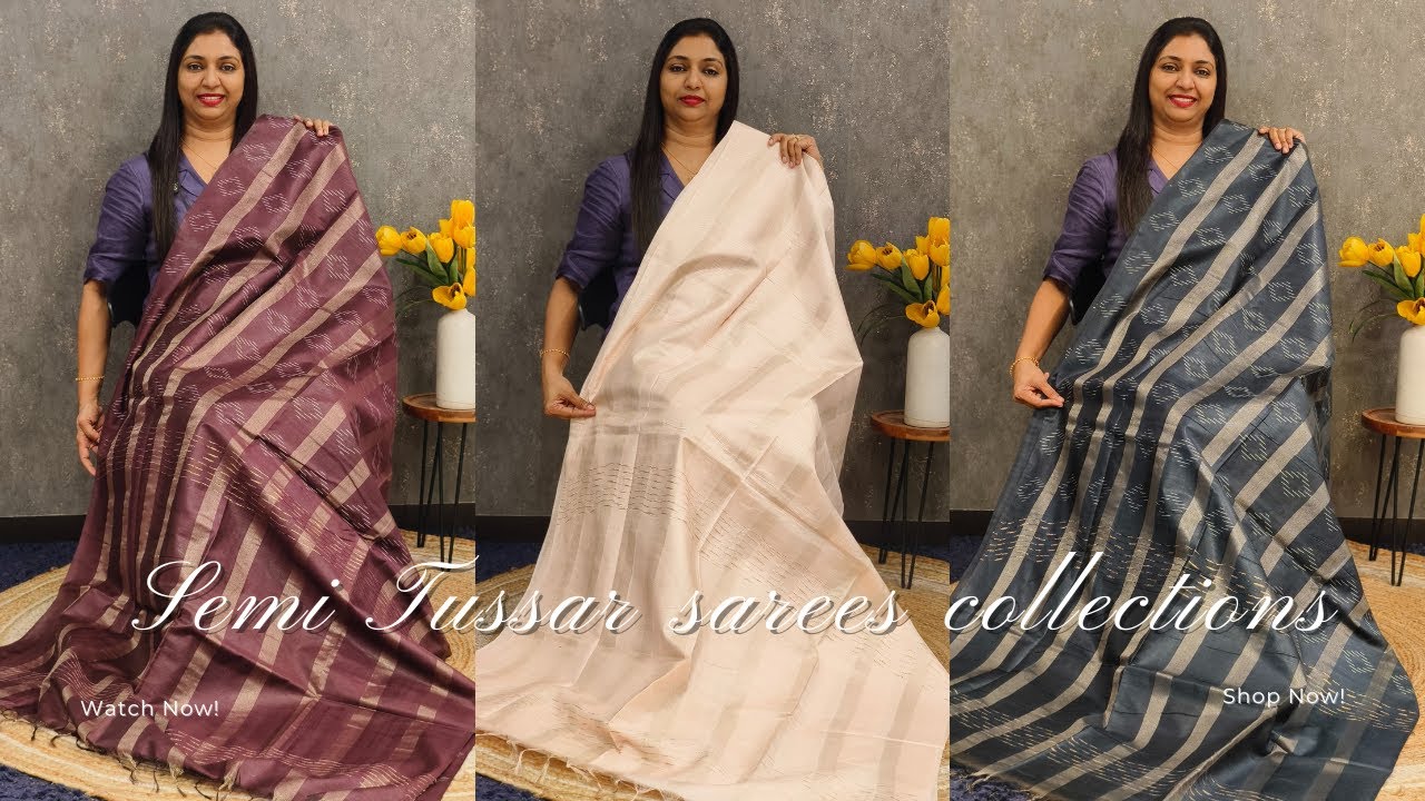 Elevate your ethnic wardrobe with the understated luxury of Semi Tussar  🛍 || 𝐆𝐋𝐈𝐓𝐙𝐈𝐍𝐃𝐈𝐀 FASHIONS 💖