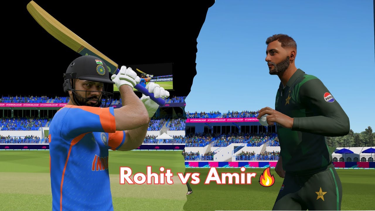 Head-to-Head | Rohit vs. Amir | Ind vs Pak | Cricket 24 - YouTube