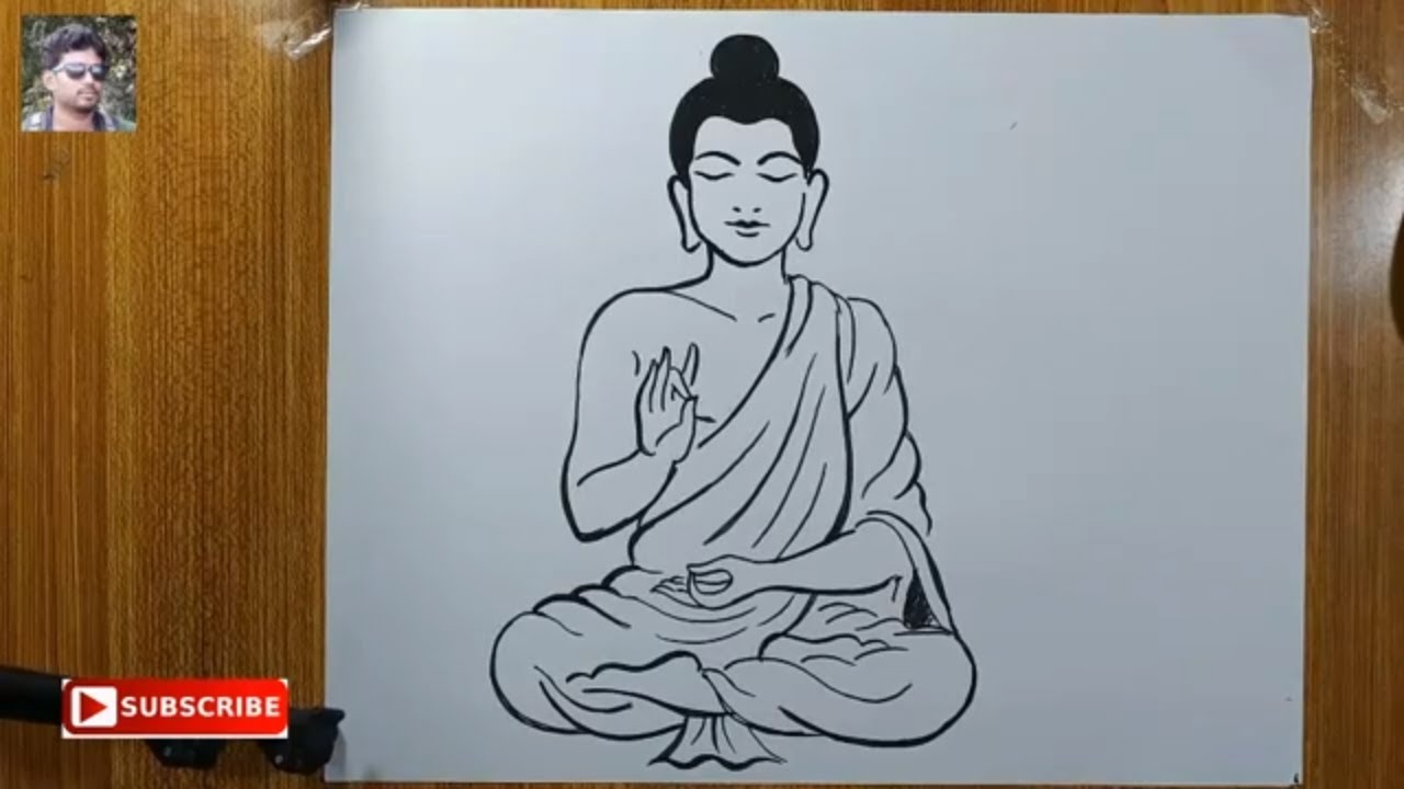 how to draw lord buddha easy pencil sketch drawingeasy pencil art gautam  buddhagowthama buddha   YouTube