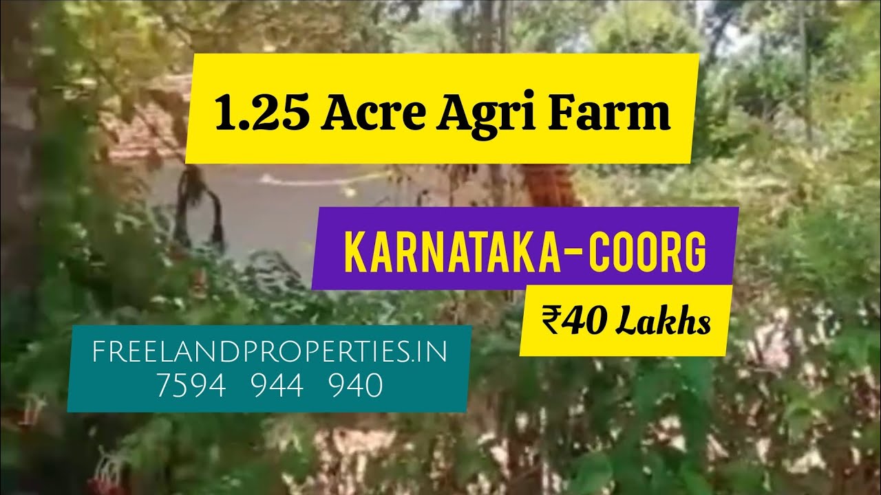 1.25 Acre Agri Farm With Old House For Sale Madikeri