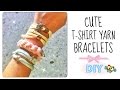 T-shirt Yarn Cute Bracelets DIY easy stackable arm candy project T-shirt Yarn Cute Bracelets DIY easy stackable arm candy project