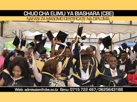 Nafasi za Masomo Kwa Certificate Na Diploma CBE