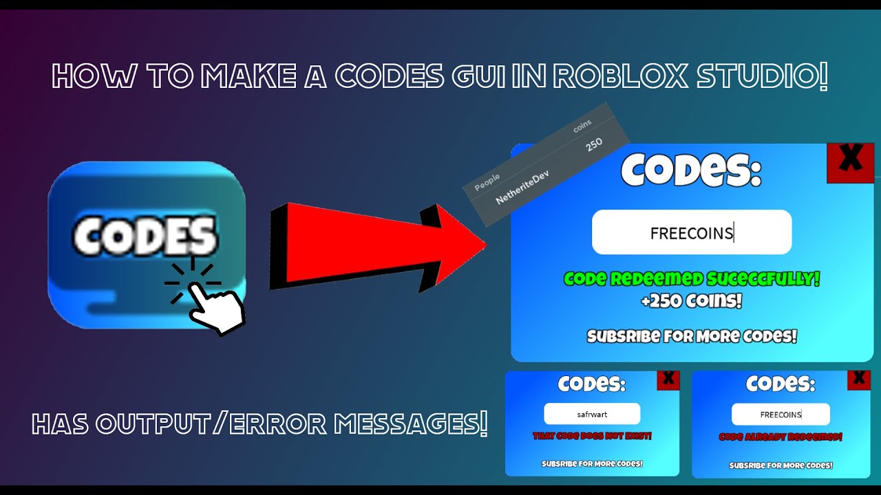 How to make a Code Gui in ROBLOX Studio 