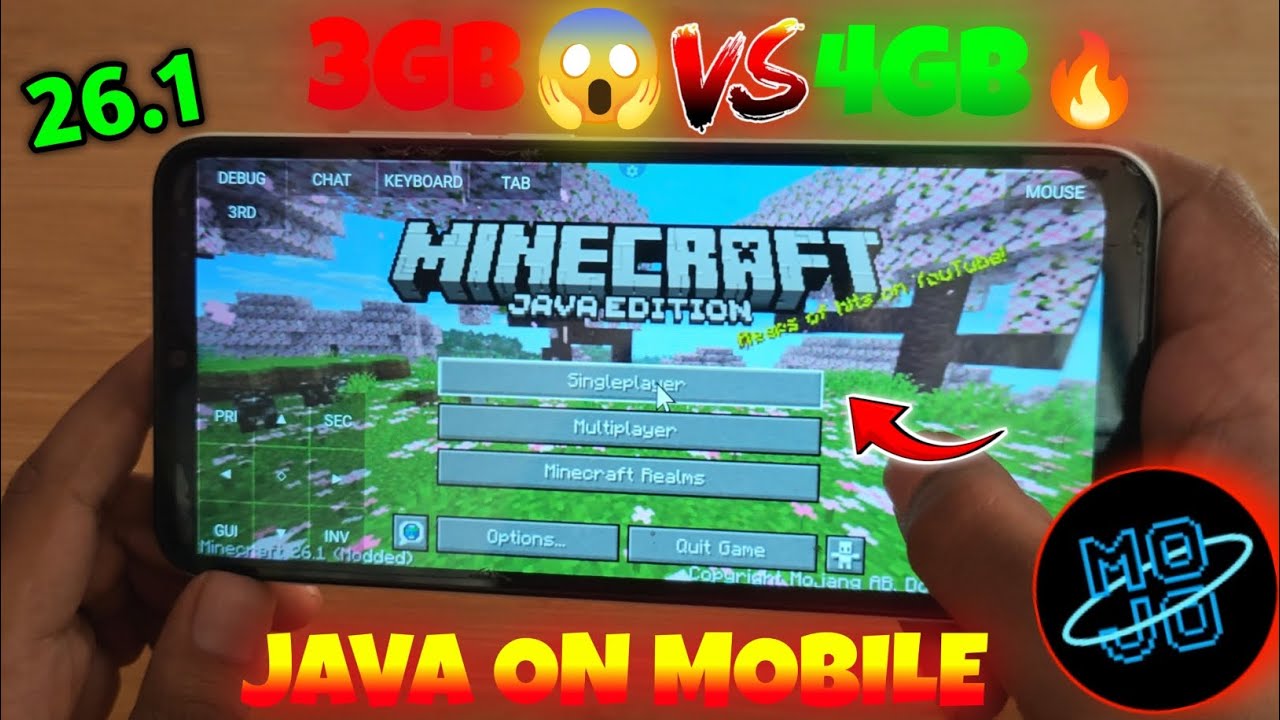 3GB 😱 vs 4GB 🔥 Minecraft Java Mobile Lag Test | Mojo Launcher 26.1 ...