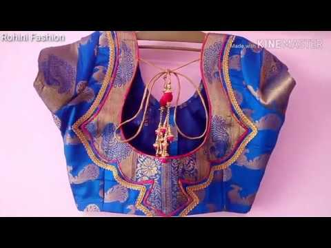 Paithani silk saree designer back neck blouse|cutting and stitching ...