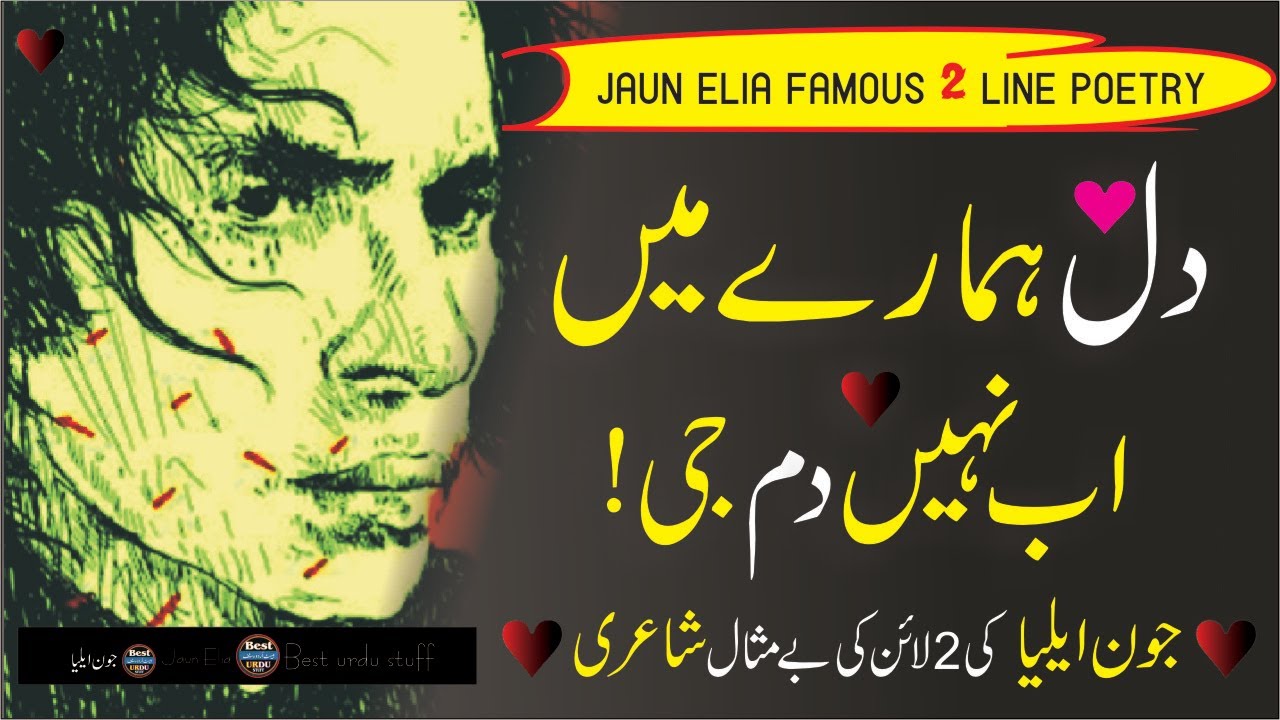 Jaun Elia All Popular Poetry Collection | Best 2 Line Poetry Selection in Urdu | Sad Hindi Poetry