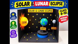 3D Solar and Lunar Eclipse Working Model: Step-by-Step Guide | Easy Science Project : Eclipse Model