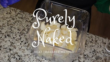The making of Purely Naked cold process soap using the heat transfer method.