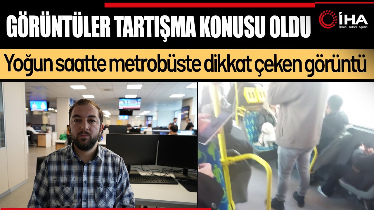 Metrobüste köpek koltukta oturdu, sosyal medyada tartışma başladı