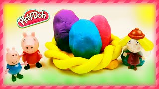 Play Doh Easter basket Peppa Pig Frozen ben and Holly Surprise eggs Episode Spongebob