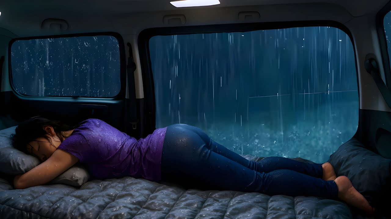 Relaxing Rain in Car | 10 Hours Sleep Aid | Cold Weather 🌧️❄️