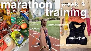 realistic week of marathon training *diet, workouts, outfits* a beginner runner (post knee surgery)