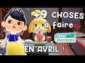 9 choses  faire en avril animal crossing new horizons acnh animalcrossing