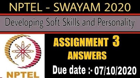 NPTEL | Developing soft skills and personality | 2020 | Assignment 3 | Answers