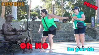 First video in 2024 from Perth city  funny reactions. hope enjoy it. #cowboy_prank
