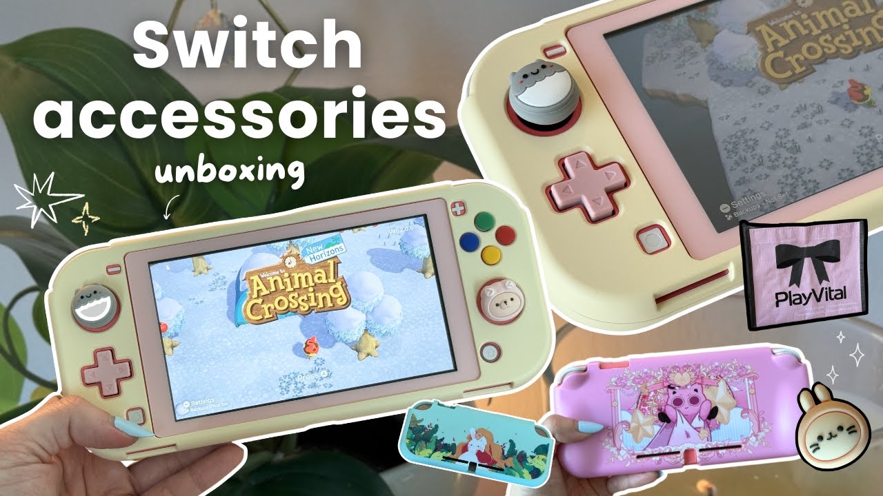 nintendo switch lite accessories 🧸 🍒 cozy & calm ASMR unboxing | relaxing sounds, no music