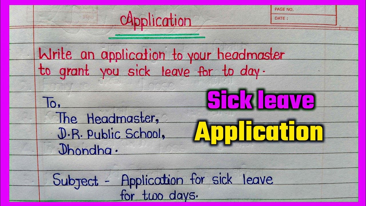 sick leave application for school students | how to write application for sick leave | application