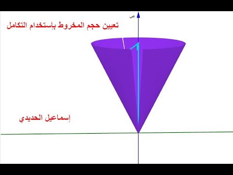 حجم المخروط بالتكامل Integral cone size