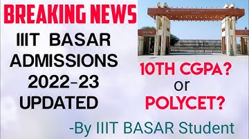 IIIT BASAR ADMISSIONS| RGUKT BASAR| IIIT BASARA|TS POLYCET 2022| By IIIT Basar Student