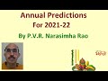 P.V.R. Narasimha Rao's Predictions for 2021-22