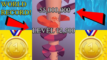 HELIX JUMP WORLD RECORD!  THE HIGHEST LEVEL ON YOUTUBE LEVEL 12.5K+!!! (55 MILLION SCORE)