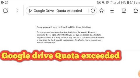 Google drive Quota Exceeded fix Solution💪