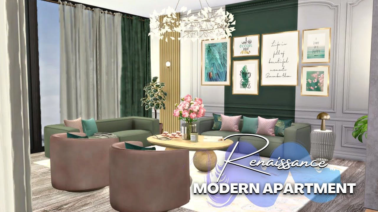 Sims 4 Renaissance Build Renaissance Modern Apartment💌 | The Sims 4 (+CC) | Speed Build - YouTube