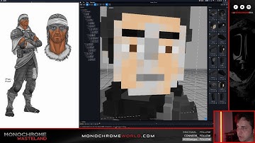 Character Creation "MATHAS" in VoxEdit for MONOCHROME WASTELAND