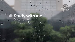 2 HOURS of Real-Time Rain on a Glass Window | Silent Visual Rain for Sleep, Focus, Study &amp; Calm