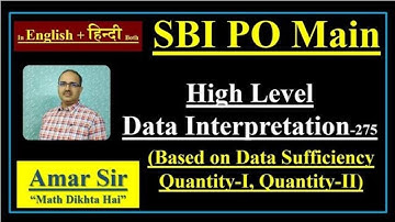 Data Interpretation-275 High Level डेटाइंटरप्रेटेशन SBI PO Main Exam 2020 (In English+हिन्दी Both)