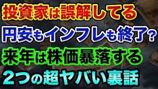 投資家は誤解しています。来年は株価暴落する2つの超ヤバい裏話。円安もインフレも止まったという市場予想はヤバすぎる【 株 FX 日経平均 ドル円 都市伝説 ユーロ円 大和証券 円安 ポンド円 】