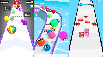 Number Ball vs Ball Run 2048 vs 2048 Cube Run 3 in one Gameplay Run & Merge