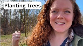 PLANTING FRUIT TREES🌳🍑💚🍎 | Homestead Orchard & Landscaping