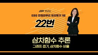 2023년 EBS 만점마무리 미적분 모의평가 1회 22번 풀이 [삼차함수 추론 - 그래프 접기 - 삼차함수 비율]
