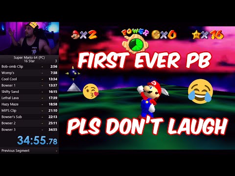My first ever 16 ⭐ PB 34:55 (No LBLJs) | Super Mario 64 Speedrun