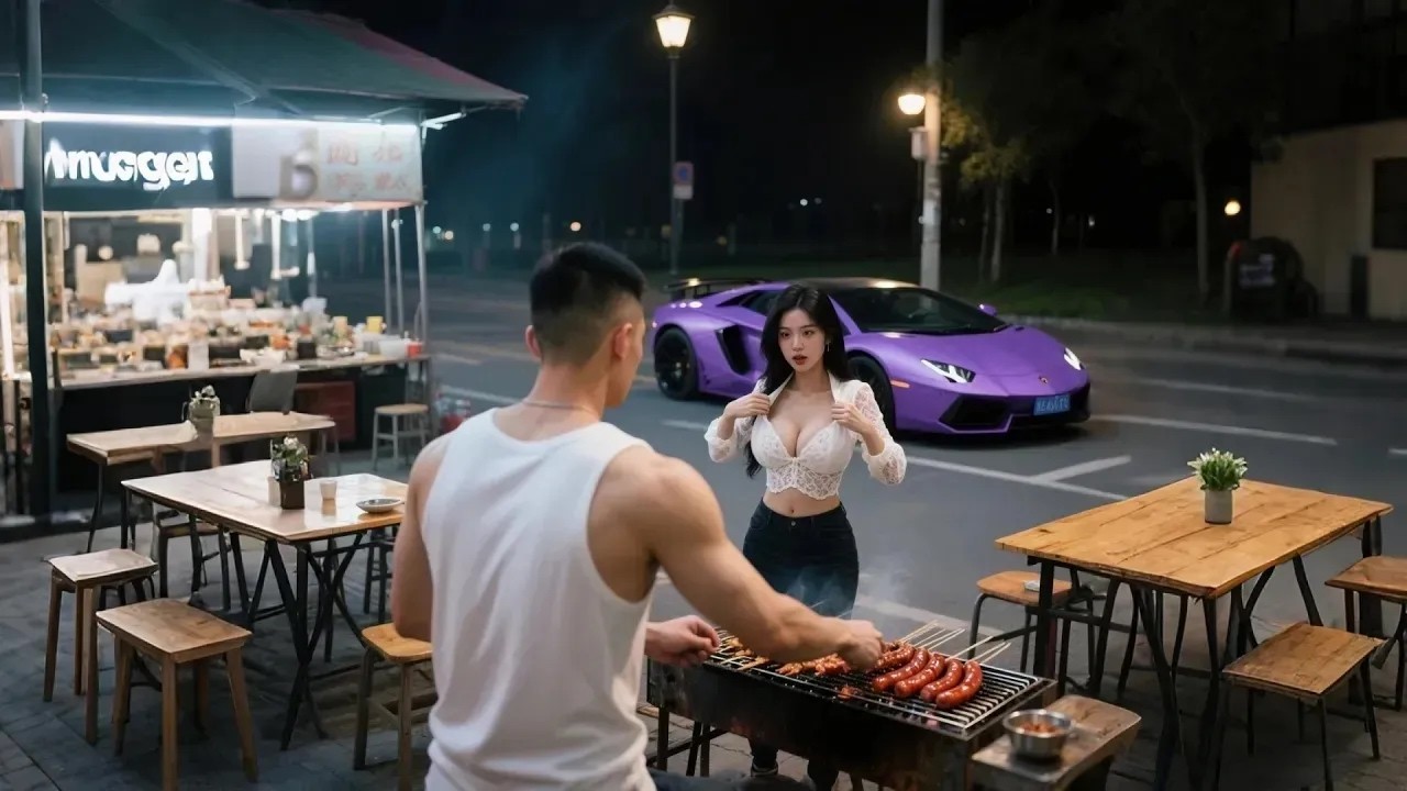 法拉利女總裁路過隨口一句話幫燒烤大叔解圍，殊不知大叔竟是隱藏的首富，轉頭恢復身份踹掉拜金女友豪擲萬億迎娶嬌嫩女總裁，婚後寵上天！#都市烧烤首富