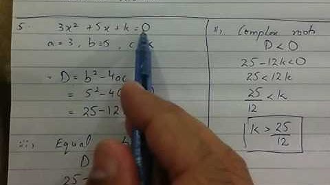 XI Math Chap 3 - Equations Ex 3.5 (Nature of Roots) Solution by Sir Ahsan Abdullah Patel - Part 5