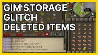 GIM Storage glitch deleted items (Purpp) | OSRS Highlights