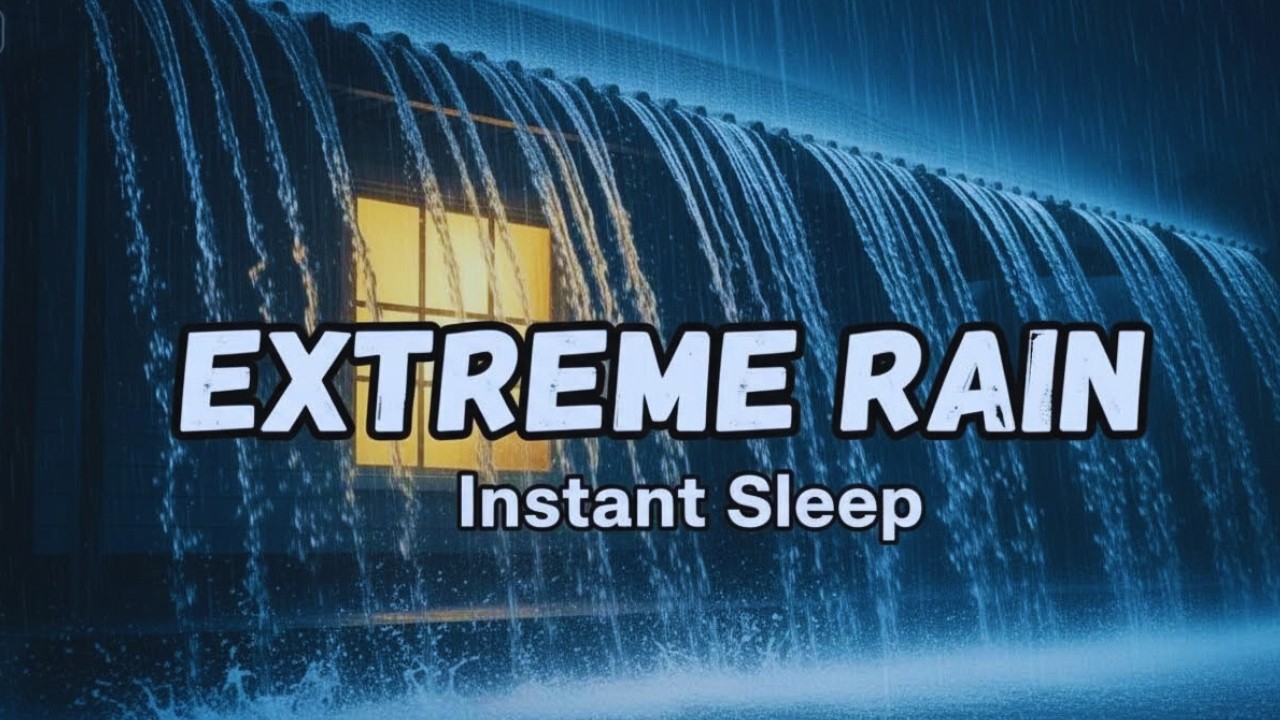 Heavy Rain in Deep Night with Soft Thunder for Peaceful Night Ambience