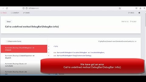 Laravel DebugBar | Laravel DebugBar Error | Call to undefined method DebugBar\DebugBar::info()