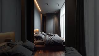 Bedroom Dark modern minimalist #interiordesign #bedroom